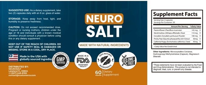 Neurro Salt Ingredients